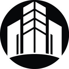 Modern skyscraper building facade with geometric design, representing urban architecture and business