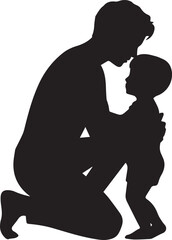 Silhouette of a Parent Comforting a Child, Offering Support and Affection in a Loving Embrace