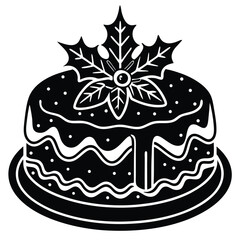 christmas cake vector icon