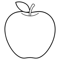 Vector art of outline of a fresh apple isolated on white background
