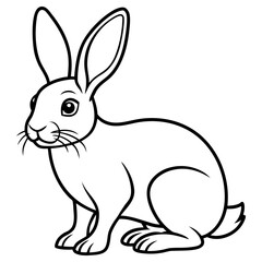 Vector art of cute rabbit illustration isolated on white background