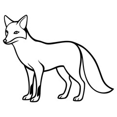 Vector art of fox standing isolated on white background