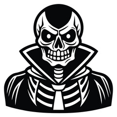 frowning skeleton vector icon