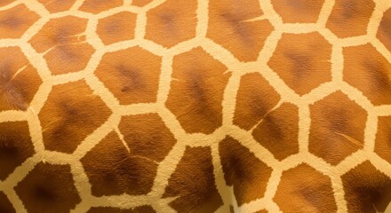 Obraz premium Giraffe skin pattern close-up in warm light