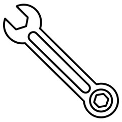 Vector art of wrench tool isolated on white background