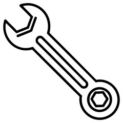 Vector art of wrench tool isolated on white background