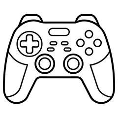 Vector art of outline drawing of a video game controller isolated on white background