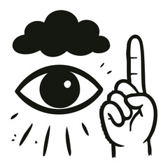 Hand drawn emotional abstract vector illustrations set – expressive black and white psychological art of human feelings: joy, sorrow, trust – retro ink texture design for posters, editorials, covers.