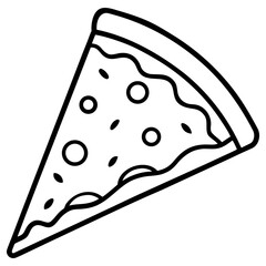 Vector art of single slice of pizza with toppings isolated on white background