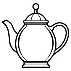 Vector art of teapot isolated on white background