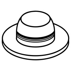 Vector art of simple outline drawing of a round button isolated on white background