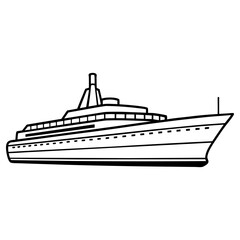 Obraz premium Vector art of cruise ship isolated on white background