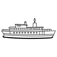 Obraz premium Vector art of passenger ship isolated on white background