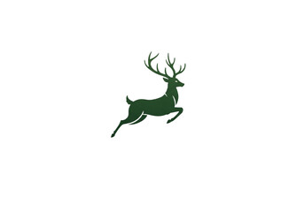 Obraz premium Leaping Majesty Green Deer Silhouette in Motion