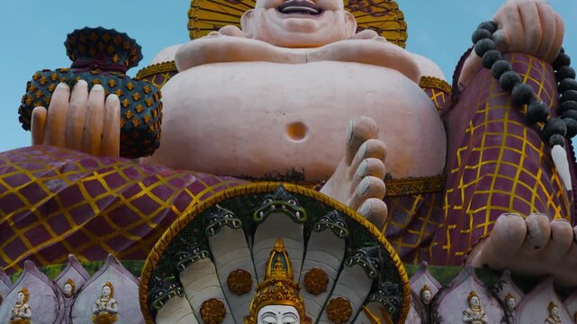 Wat Plai Laem. The temple of the many-armed Buddha and the temple of the three religions