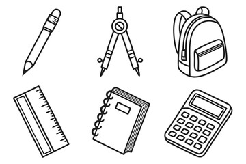 Fototapeta premium school icons set