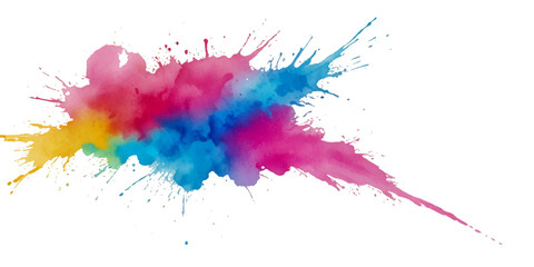Vector abstract colorful rainbow holi paint and colorful cloud smoke powder explosion isolated on transparent wide panorama background.	