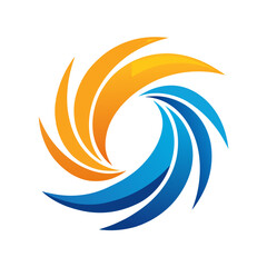 Obraz premium Abstract Swirling Orange and Blue Logo Design: Modern, Dynamic, and Energetic Brand Identity