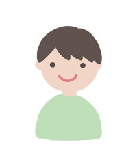 Smiling Boy Clipart with Various Hand Gestures / 笑顔の男の子のジェスチャーイラストセット1-1