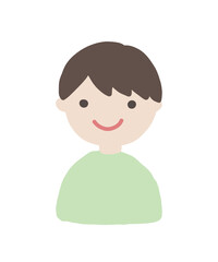 Smiling Boy Clipart with Various Hand Gestures / 笑顔の男の子のジェスチャーイラストセット1-1