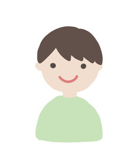 Smiling Boy Clipart with Various Hand Gestures / 笑顔の男の子のジェスチャーイラストセット1-1