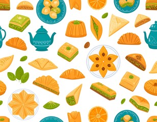 Sweet treats, colorful pattern