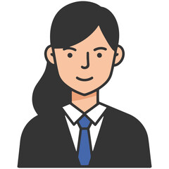 Confident business woman in suit and tie ready for corporate success