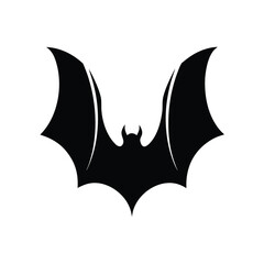 Bat silhouette halloween vector illustration. Black  bat silhouette vector logo, icon.