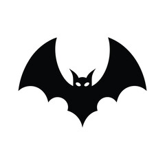 Bat silhouette halloween vector illustration. Black  bat silhouette vector logo, icon.