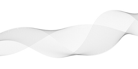 Abstract white and grey background with technology business wave lines. Abstract background with wave curve lines. Frequency sound wave line and technology concept background.