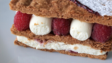 dessert à la framboise