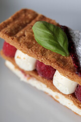 dessert basilic framboise