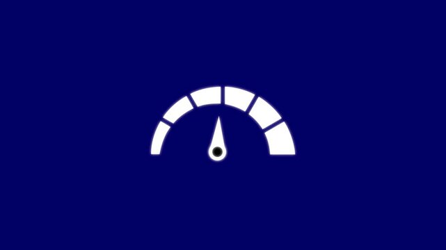 Speedometer animation 4k video on white background. motion graphic business tachometer concept, Speedometer indicating a high level or danger zone, represented by the red section 3d animation.