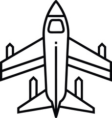 Top View Silhouette Vector of Passenger Aircraft Design