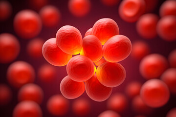 red blood cells flowing through vein