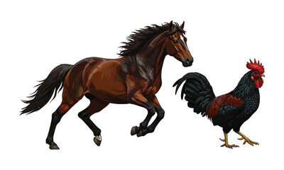 Fototapeta premium Running Horse Sequence – Motion Illustration Set