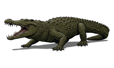 Obraz premium Crocodile Walking Pose – Wild Reptile Vector