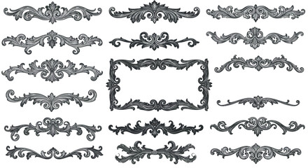 Obraz premium Elegant vintage decorative elements set for design projects