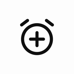 Obraz premium alarm clock plus add new icon sign vector