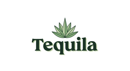 Fototapeta premium Tequila Logo with Agave Plant