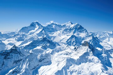 Snowy mountain peaks landscape background