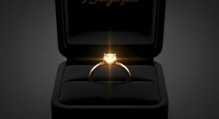 Diamond Ring in Box Jewelry Gift Love Romance