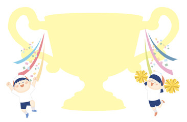 カワイイ子供たちの運動会背景素材2