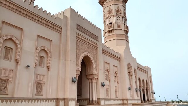 Seeb, Muscat, Oman 16 July 2024.The Jamea Sayyida Fatima bint Ali Al Said Mosque is a serene place of worship, showcasing Oman&rsquo;s rich Islamic heritage and elegant architecture.