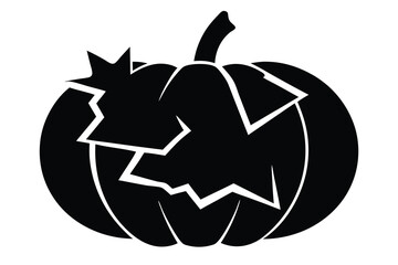 broken pumpkin vector icon