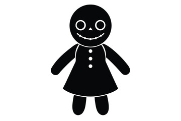 creepy doll vector icon