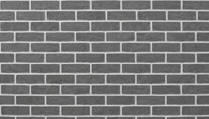 Seamless dark grey brick wall texture. Smooth, clean, modern brickwork with white mortar lines. Horizontal construction pattern, suitable for interior design backgrounds, exterior facades, graphic