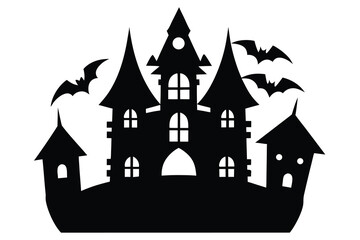 haunted castle vector icon