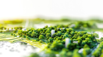 Miniature green landscape design model