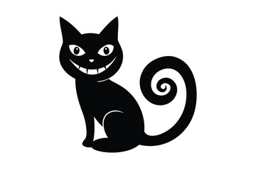 haunted swirl grin cat vector icon
